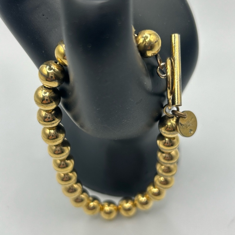 Romanza Italy Vintage Goldtone Beaded Bracelet Estate Find Signed